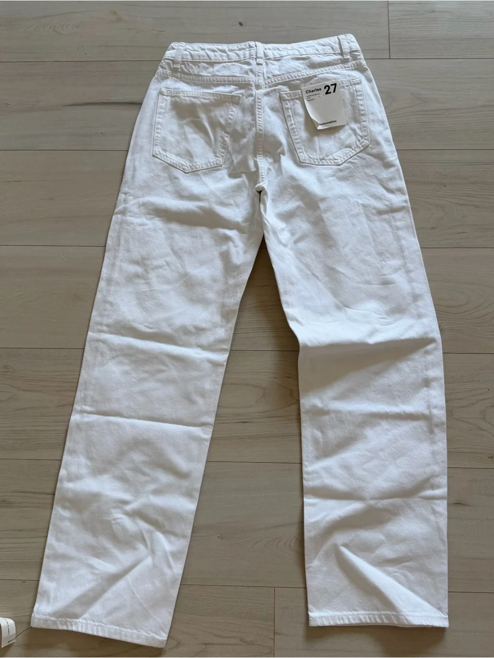 Reformation White Charlee Low Rise Straight Leg Jeans NWT 27